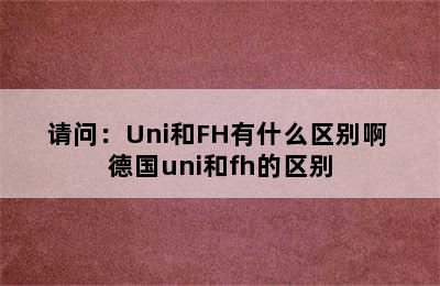 请问：Uni和FH有什么区别啊 德国uni和fh的区别